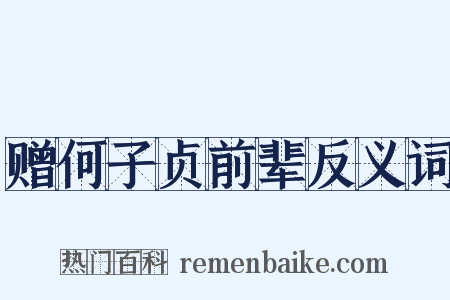 赠何子贞前辈反义词是什么意思的图片